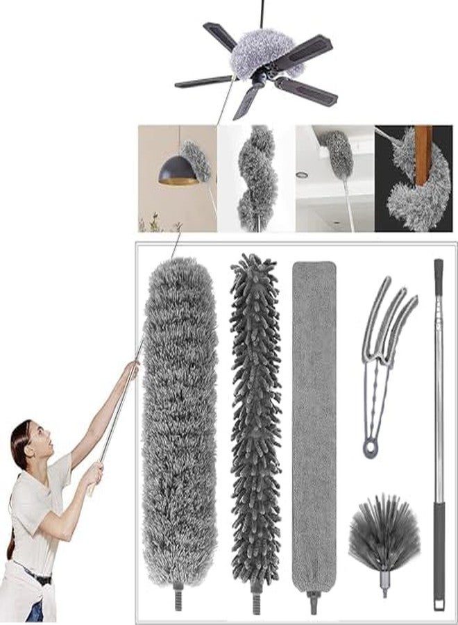 Yorten Dust Cleaner Retractable Gap Dust Cleaning Artifact Flexible Extension Pole Reusable Bendable Long Handle Feather Duster Kit Microfiber Removable and Washable Gap Brush for Home & Kitchen - Image 1